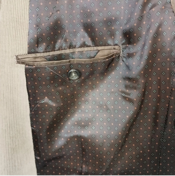 Chaps Mens Corduroy Sport Coat 46L Tan Elbow Patches Two Button Blazer Jacket - Picture 9 of 11